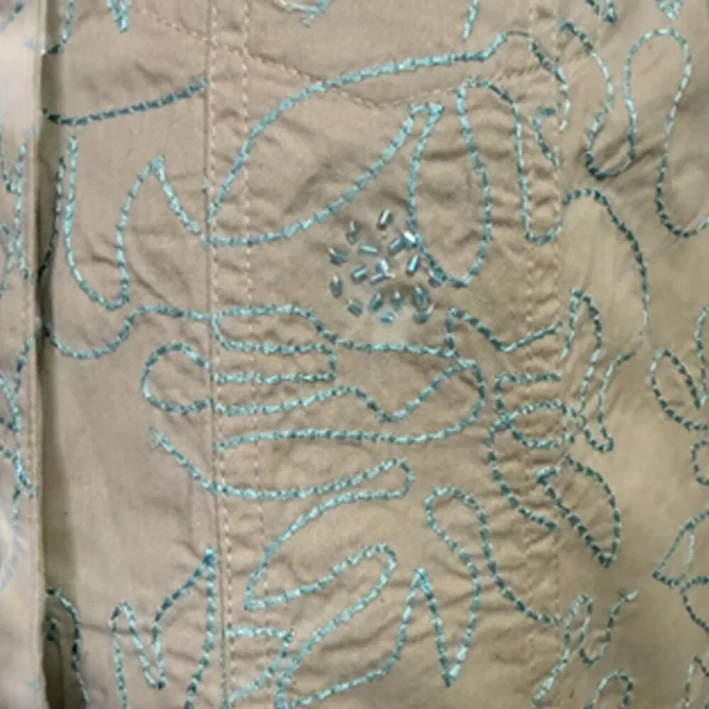 Brandon Thomas Beige Embroidered & beaded Lightweight Top Jacket Size S - Picture 7 of 10